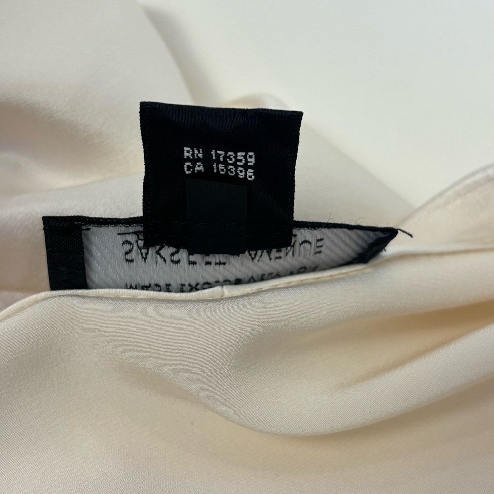 Cream Silk Ruffle Ellen Tracy Blouse - Picture 9 of 11